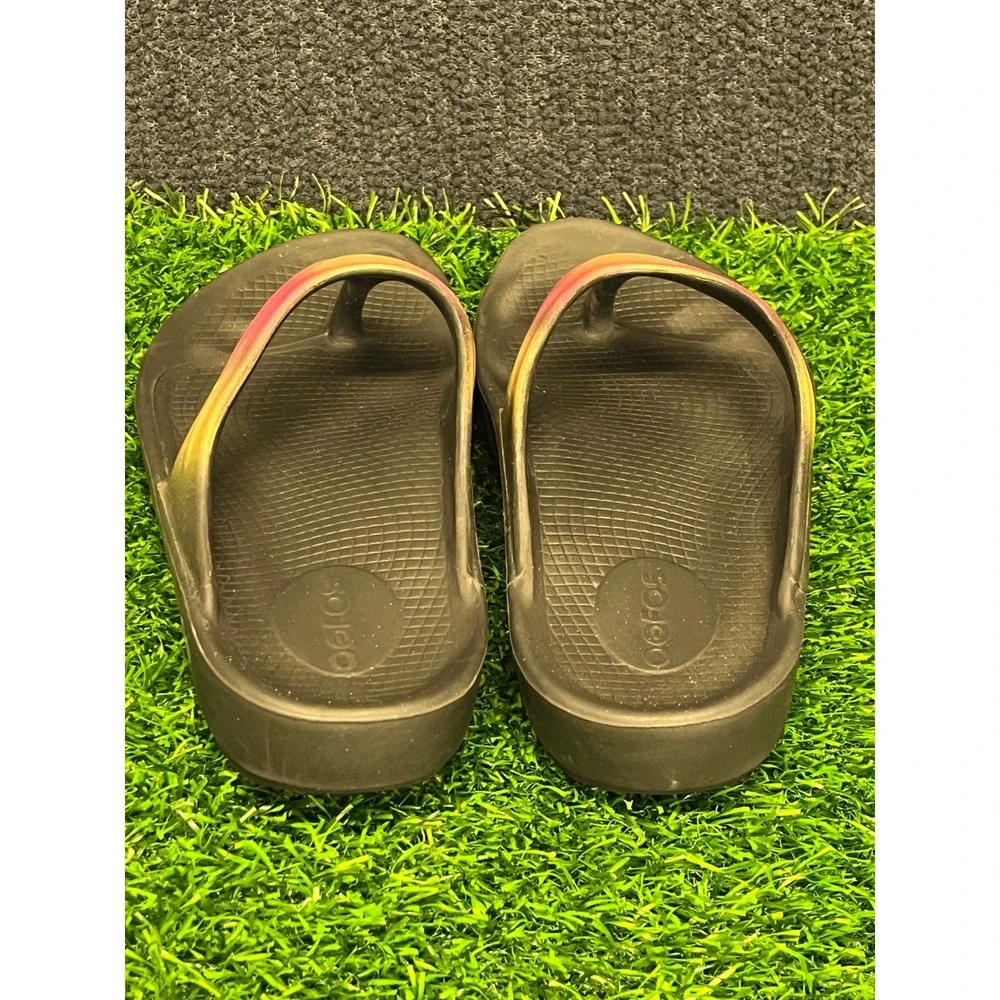 Oofos OOlala Women 10 Black Sunset Ombre Recovery Sandals Flip Flops EU 41